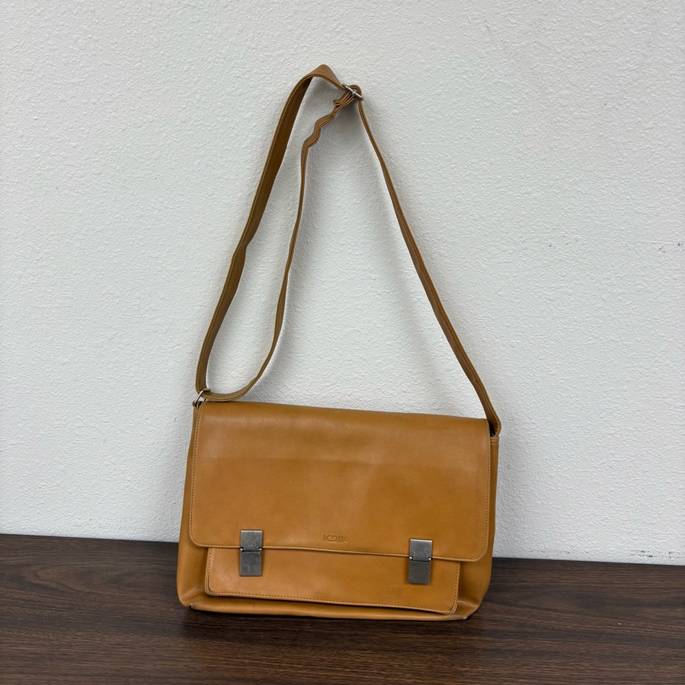 IGGY Tan Shoulder Bag with Adjustable Strap and Teal Accents